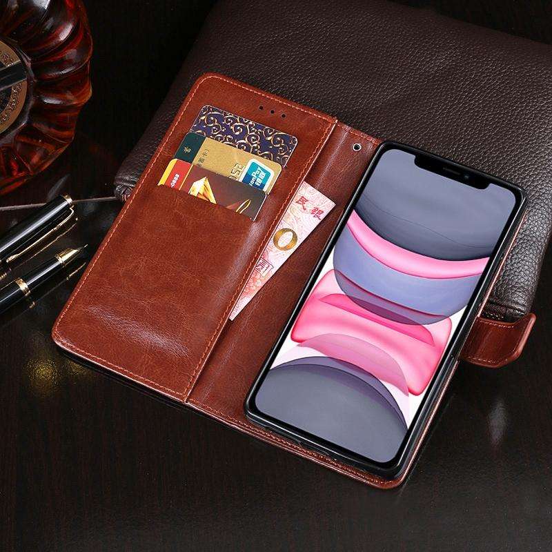 For iPhone 11 idewei Crazy Horse Texture Horizontal Flip Leather Case with Holder & Card Slots & ...