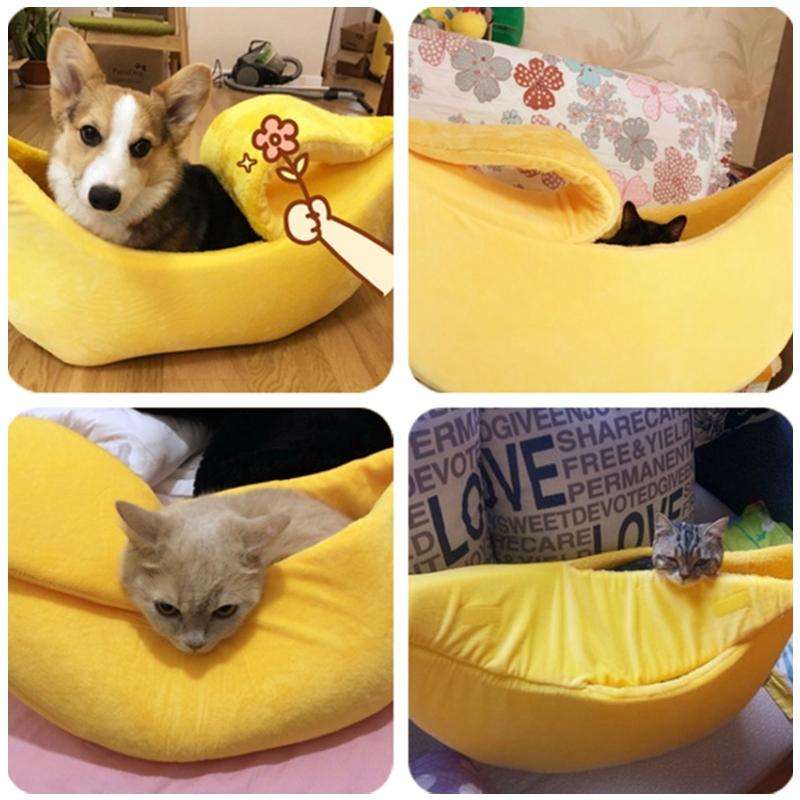 Creative Kennel Banana Shape Cat Litter Winter Warm Pet Nest, Size:S(Yellow)