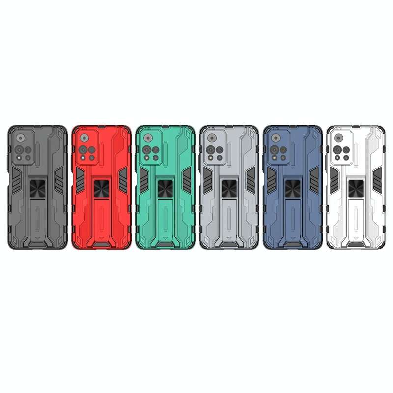 For Xiaomi Redmi Note 11 Pro Supersonic PC + TPU Shock-proof Phone Case with Holder(Silver)