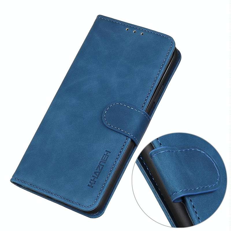 For vivo Y35 4G / Y22s KHAZNEH Retro Texture PU + TPU Horizontal Flip Leather Case(Blue)