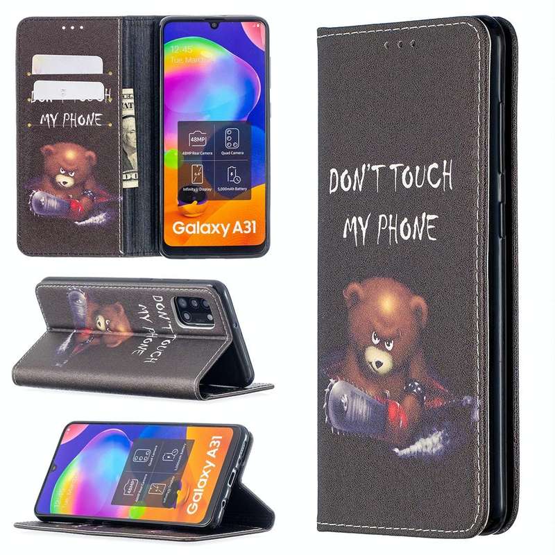 For Samsung Galaxy A31 Colored Drawing Pattern Invisible Magnetic Horizontal Flip PU Leather Case...