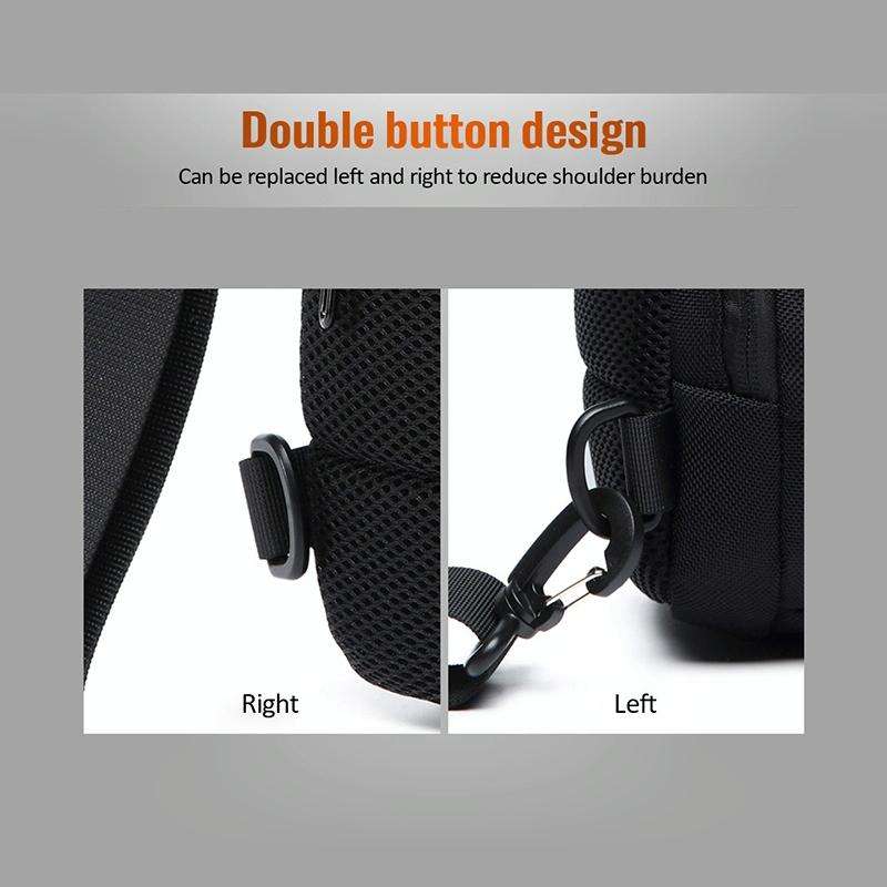 OZUKO 9223 Anti-theft Men Chest Bag Waterproof Crossbody Bag with External USB Charging Port, Sty...