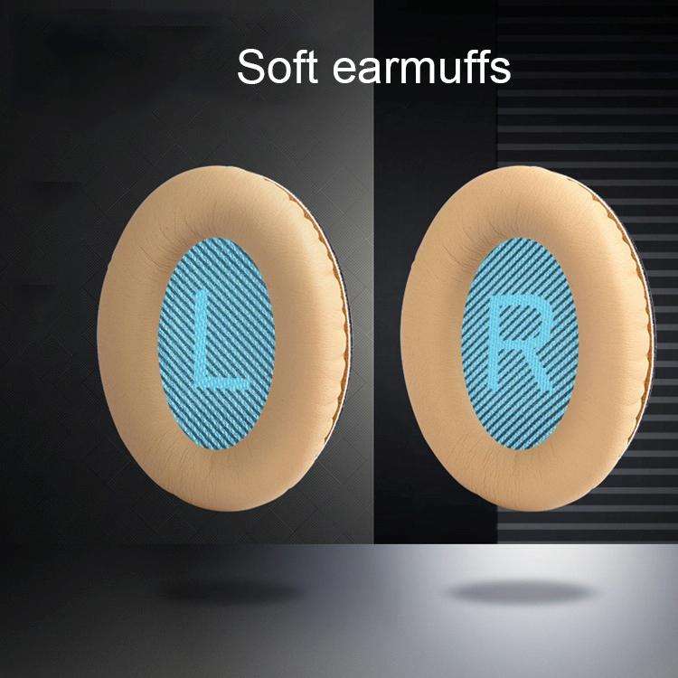 1 Pair Soft Earmuff Headphone Jacket with LR Cotton for BOSE QC2 / QC15 / AE2 / QC25 / QC35 (Yell...