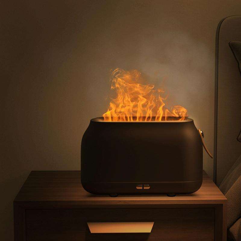 Simulation Flame Aromatherapy Humidifier Bedroom Ambient Light, Color: 3 Colors (RGB)