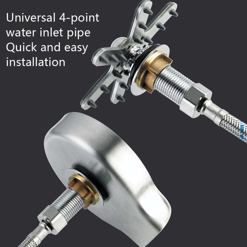 Automatic Faucet High Pressure Spray Washer, Style: Silver+Soft Hose+G1/2 Three-way