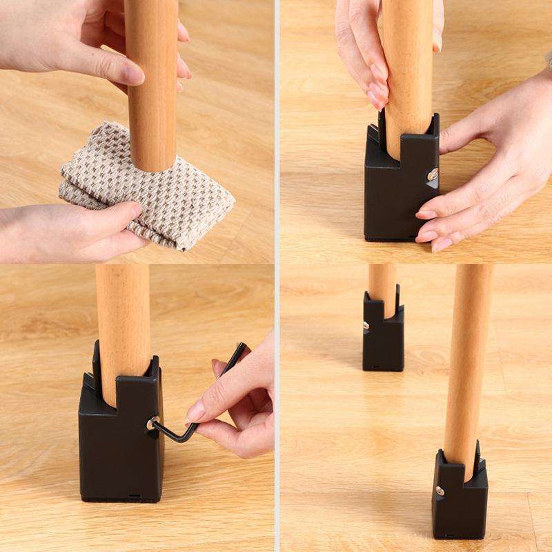 4pcs/set Adjustable Furniture Heightening Feet Pad, Size: 50mm High(Brown Clip Chair Foot For 22-...