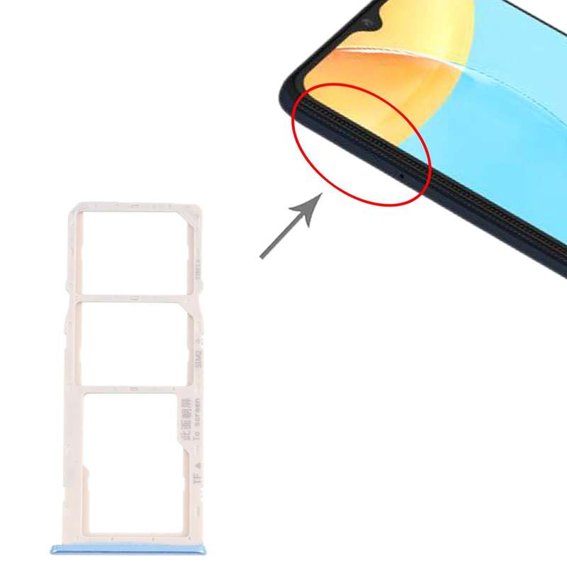 For OPPO A35 CPH2179  SIM Card Tray + SIM Card Tray + Micro SD Card Tray (Blue)