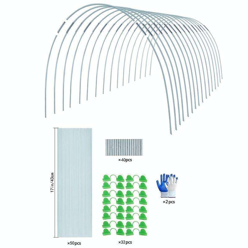 Garden Arch Greenhouse Hoops Rustproof Steel Tunnel Hoop Frame Plant Support, Speci: S 3 Rods 16 ...