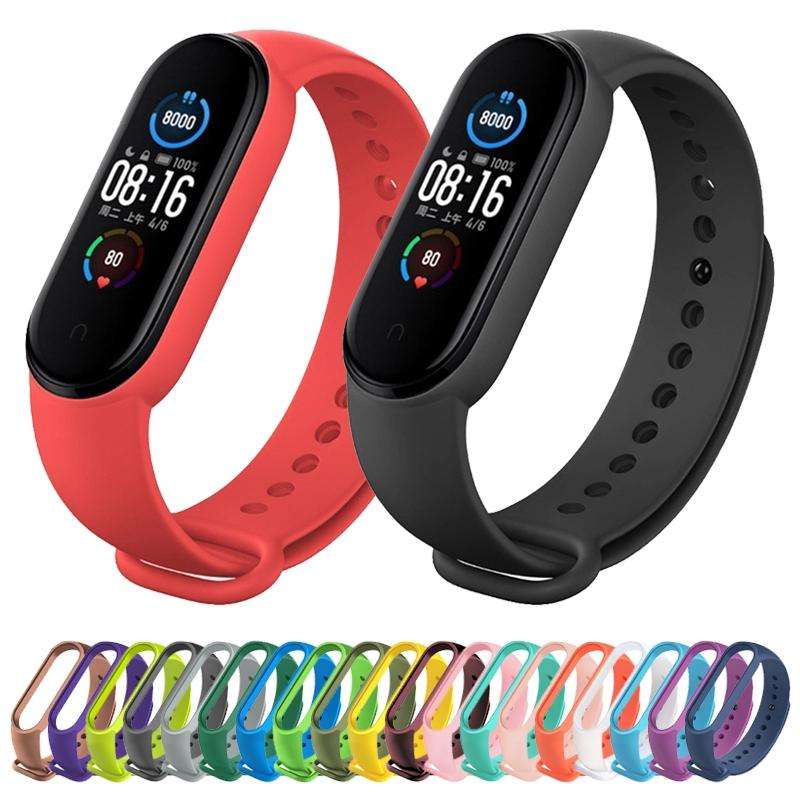 For Xiaomi Mi Band 6 (CA8856) Solid Color Silicone Watch Band(Orange)