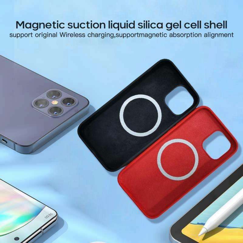 For iPhone 13 MagSafe Liquid Silicone Full Coverage Phone Case(Deep Green)