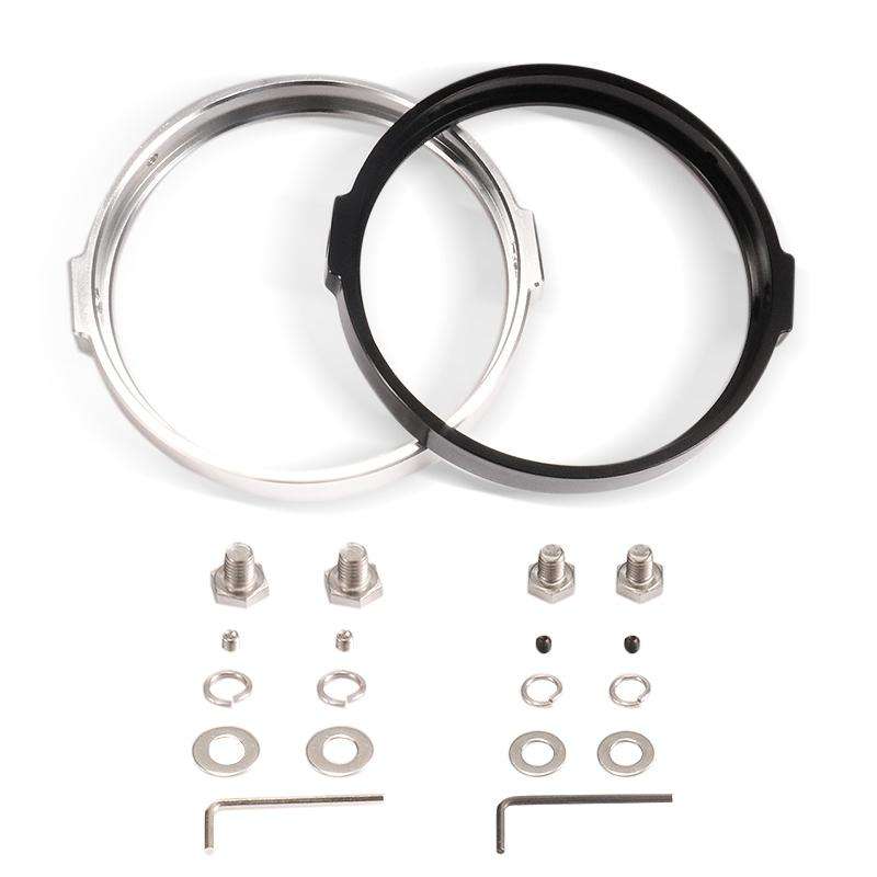 5.75 Inch Round Retro Headlight Ring Motorcycle Headlight Modification Parts(Black)