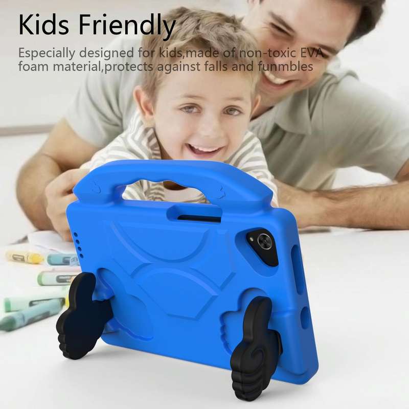 For Samsung Galaxy Tab A9 X110 Thumb Bracket EVA Shockproof Tablet Case(Blue)