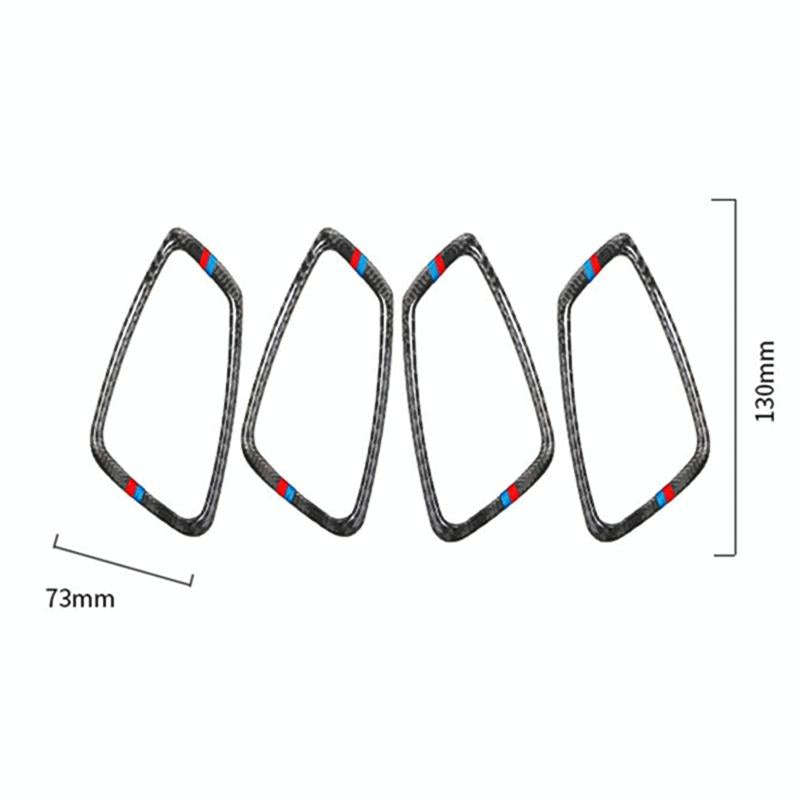 4 PCS Car Door Inner Handle Three Colors Carbon Fiber Decorative Sticker for BMW E90 / E92 / E93