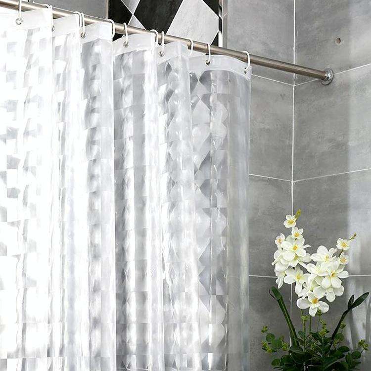 Bathroom EVA Shower Curtain 3D Translucent Thick Waterproof Mildew Sanitary Partition Curtain Sho...