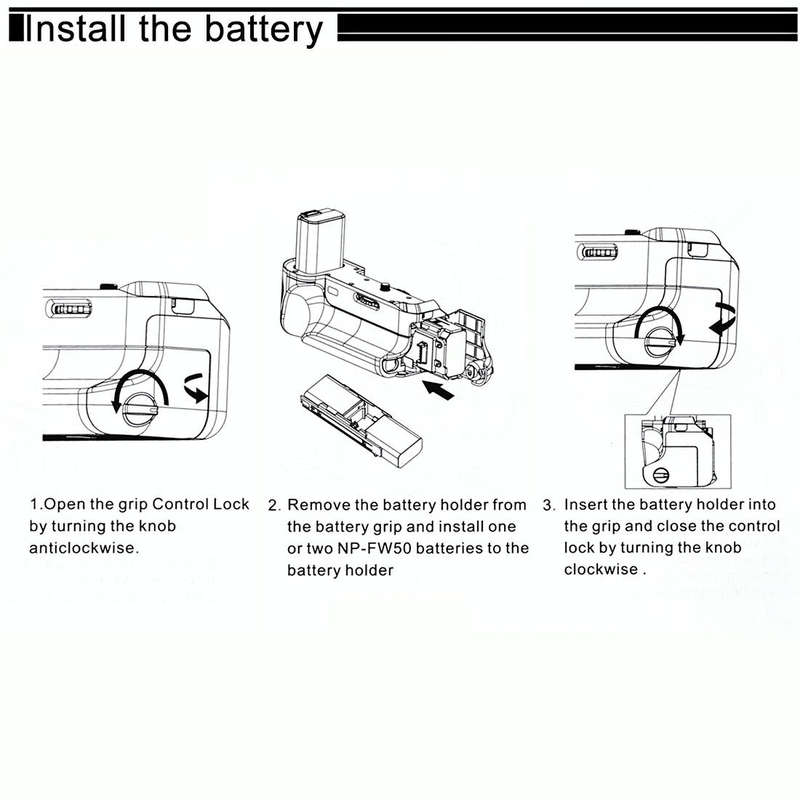 PULUZ Vertical Camera Battery Grip for Sony A6300 Digital SLR Camera