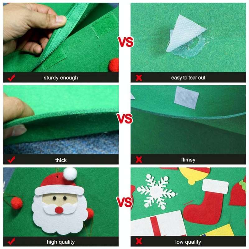 3D DIY Felt Toddler Christmas Tree New Year Kids Gifts Toys Artificial Tree Xmas Home Decoration ...