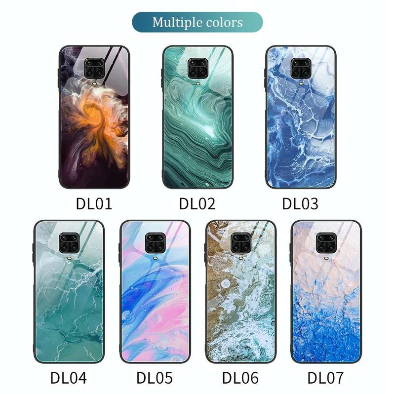 For Xiaomi Redmi Note 9S / Note 9 Pro Marble Pattern Glass Protective Case(DL05)