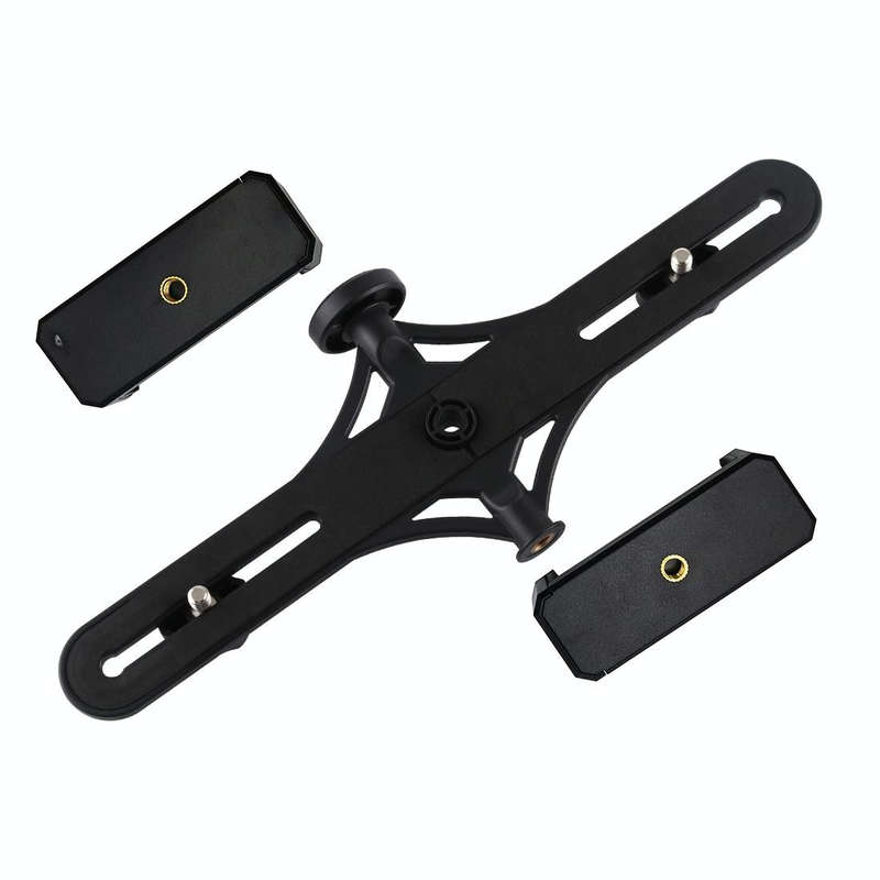 PULUZ Live Broadcast Dual Phone Brackets Horizontal Holder for iPhone, Galaxy, Huawei, Xiaomi, So...