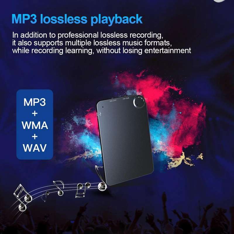 K2 Portable Ultra-thin Card Voice Recorder, Capacity:4GB(Black)