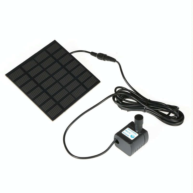 Garden Rockery Decoration Solar Fountain DC Water Pump Suspension Sprinkler(Black)