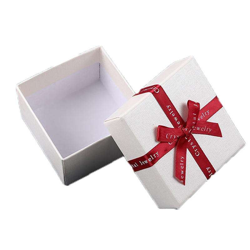 10 PCS Bowknot Jewelry Gift Box Square Jewelry Paper Packaging Box, Specification: 6.2x6.2cm(Crea...