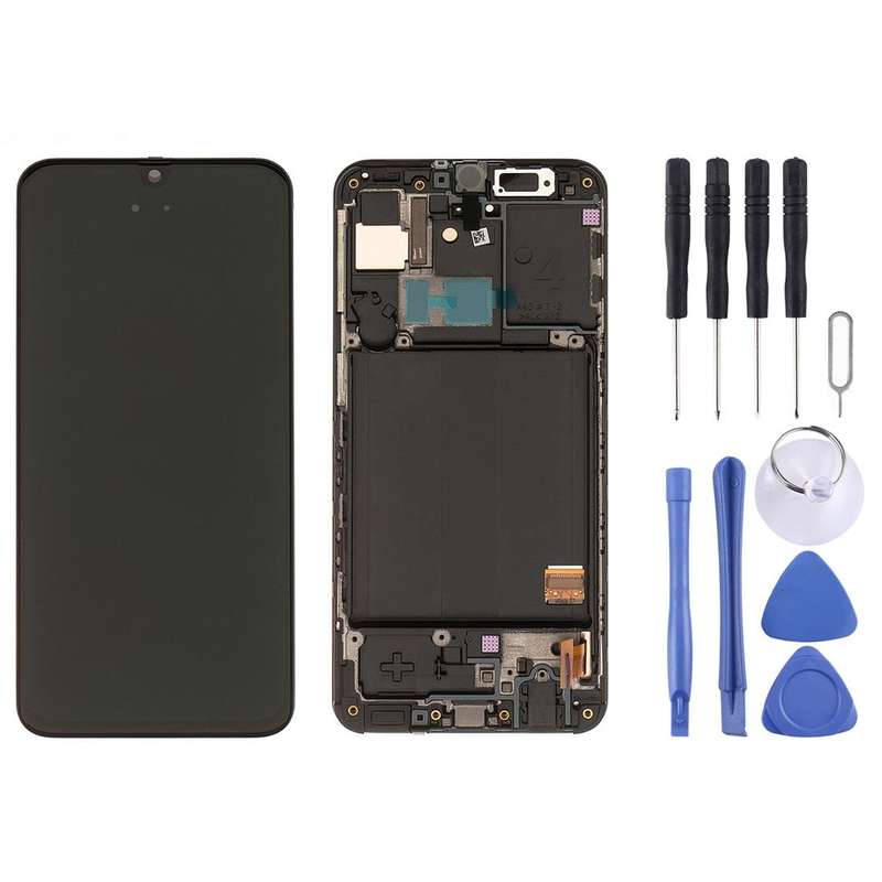 Original Super AMOLED LCD Screen with Frame for Galaxy A40 SM-A405F with Digitizer Full Assembly ...