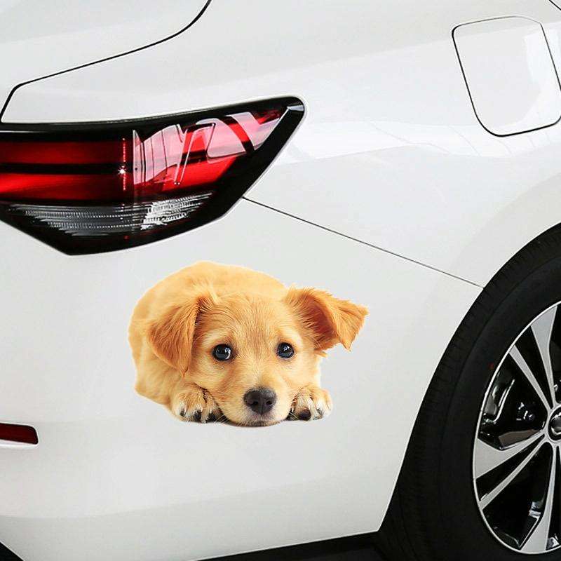 Style 1 Large 3D Simulation Dog Car Stickers Rain-Proof Sunscreen Car Sticker Scratch Shaving Dec...