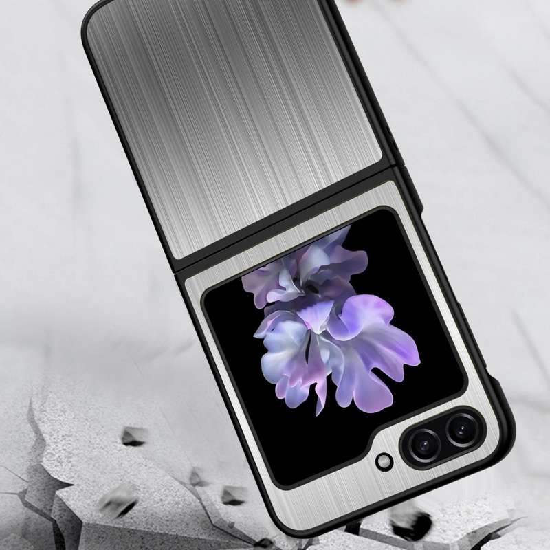 For Samsung Galaxy Z Flip5 Stainless Steel Shockproof Phone Case(Silver)