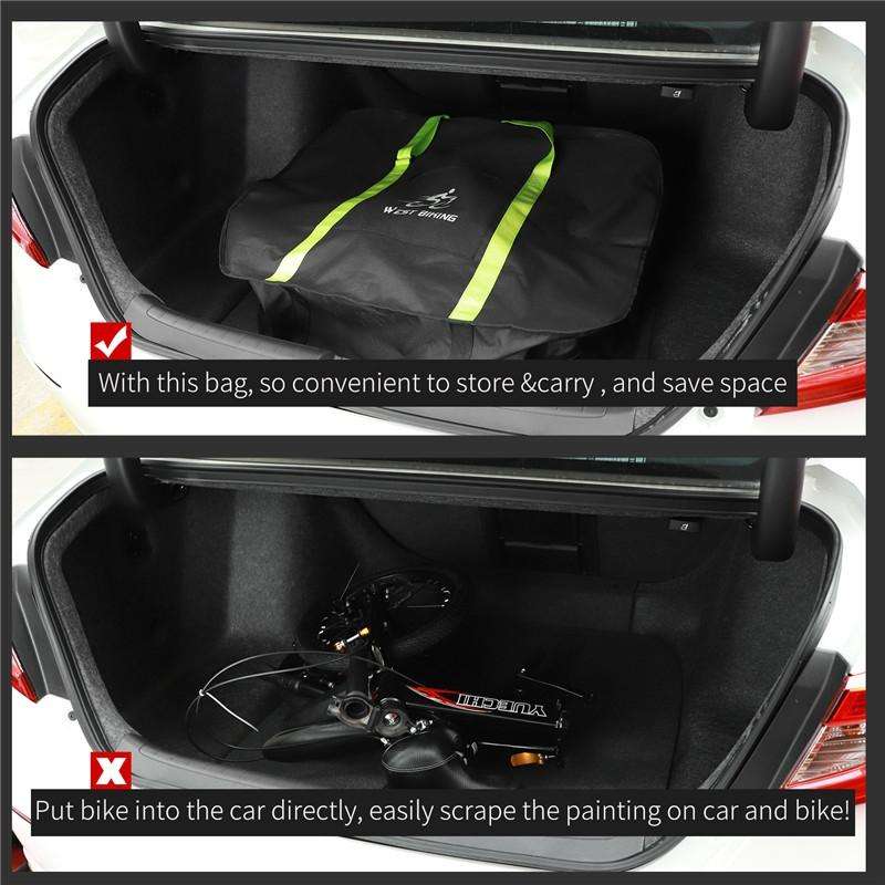 WEST BIKING Folding Bicycle Bag Bicycle Storage Bag Large Green