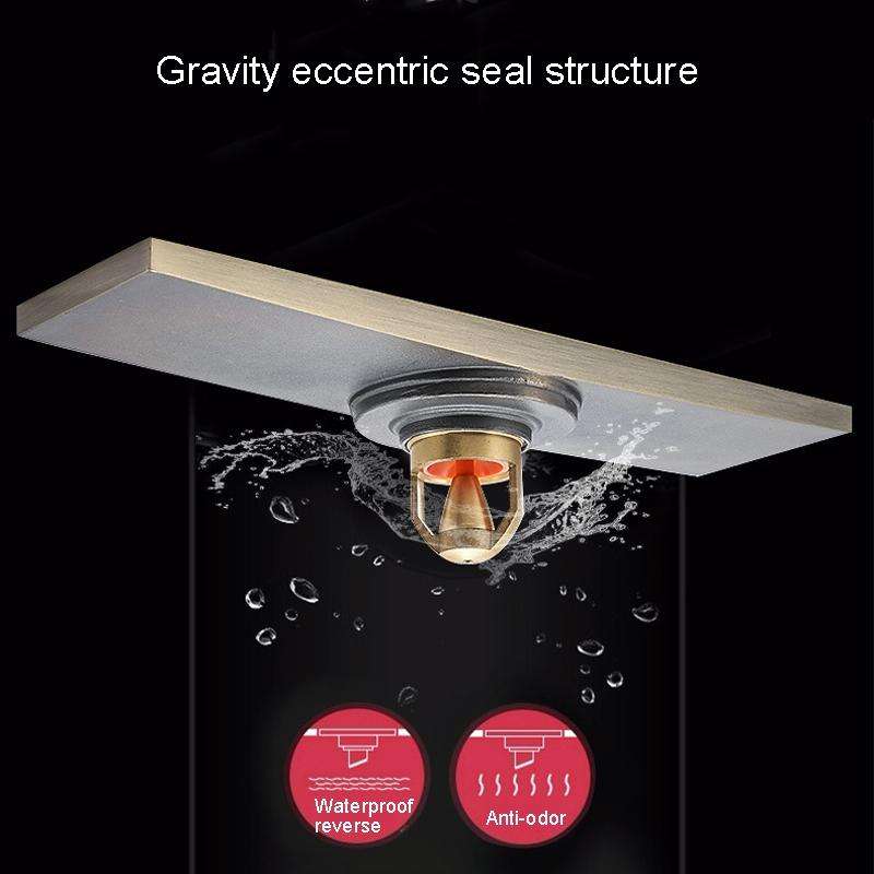 8x30cm Extended Full Copper Strip Floor Drain, Style: K8034 Chrome Plated+5.5 Deep Water Seal