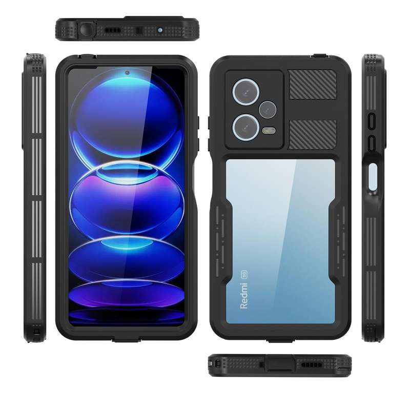 For Xiaomi Redmi Note 12 Pro 5G Global RedPepper IP68 Life Waterproof Phone Case(Black)