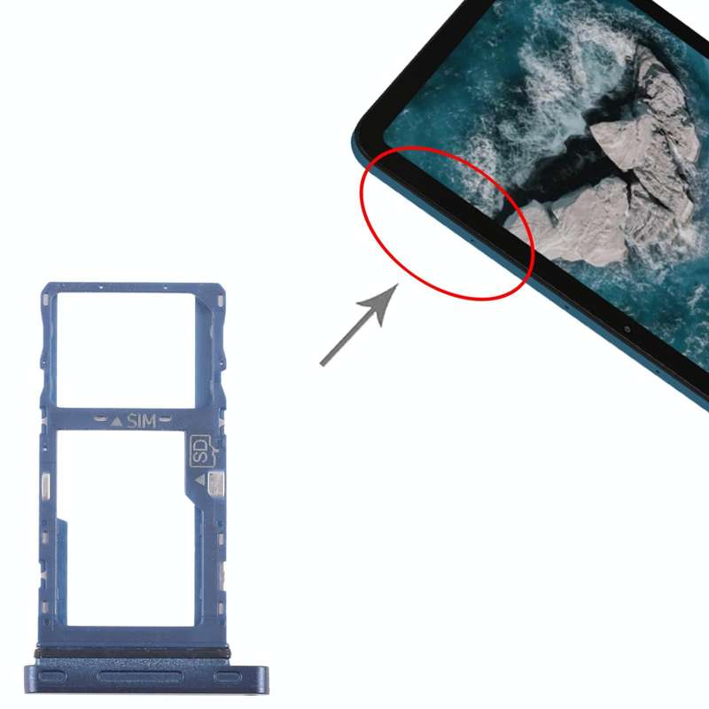 For Nokia T20 Original SIM Card Tray + Micro SD Card Tray (Blue)