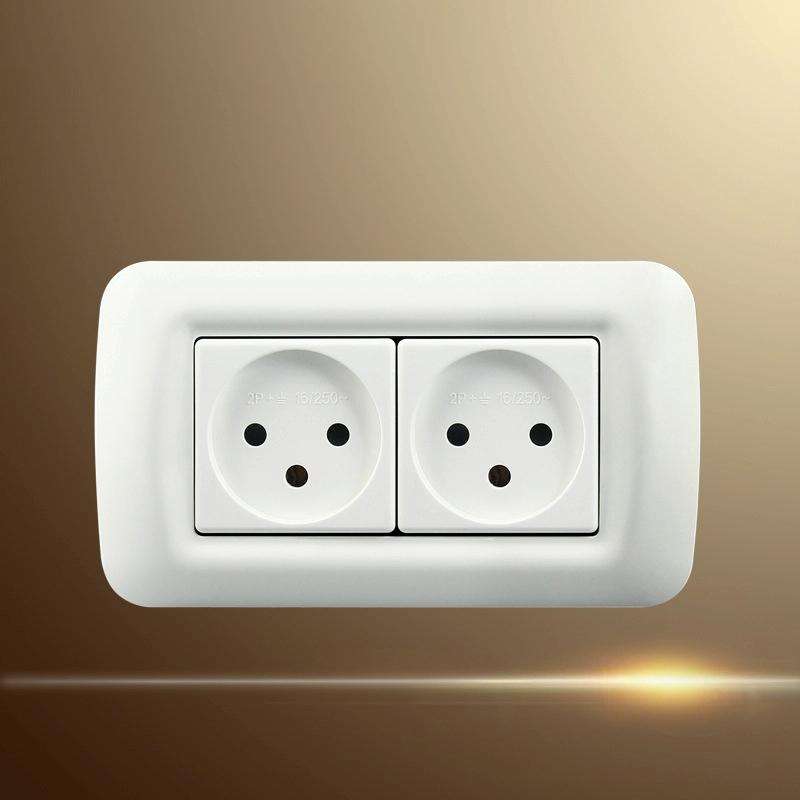 PC Panel Duplex Israel Three-Hole Wall Power Socket(Y Shape Double Plug)