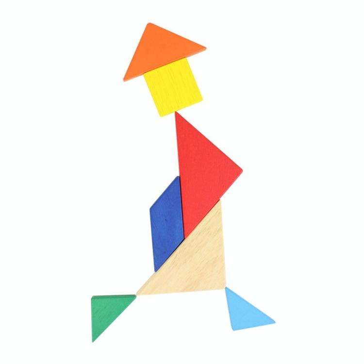Baby Toy Fine Wooden Jigsaw Puzzle Large Size Tangram, Size: 16*16cm