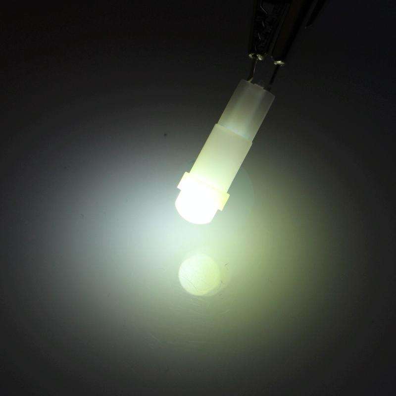 5 PCS T5 0.5W 20LM White Light 1 LED COB LED Instrument Light Bulb Dashboard Light for Vehicles, ...