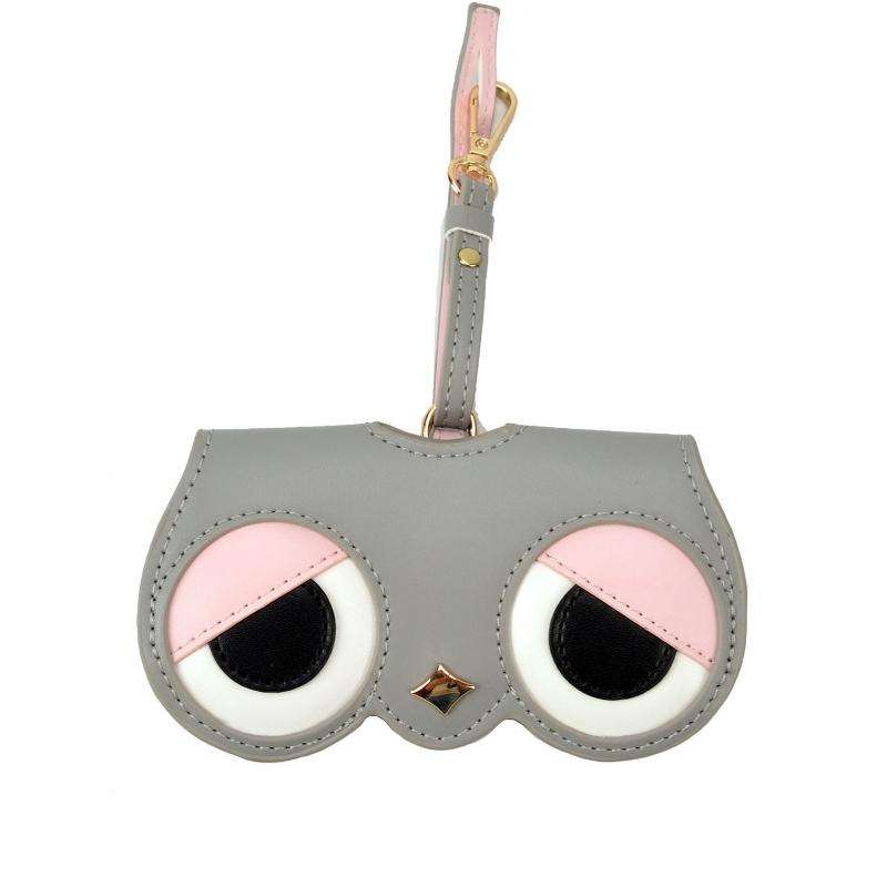 Cute And Funny PU Sunglasses Case Portable Glasses Case With Hanging Buckle, Colour: Mengbao (Gra...