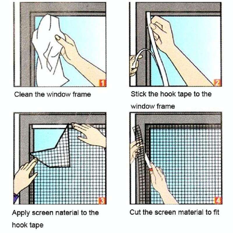 DIY Fly Mosquito Bug Mesh Window Screen Self-adhesive Anti-mosquito Net 15X20CM