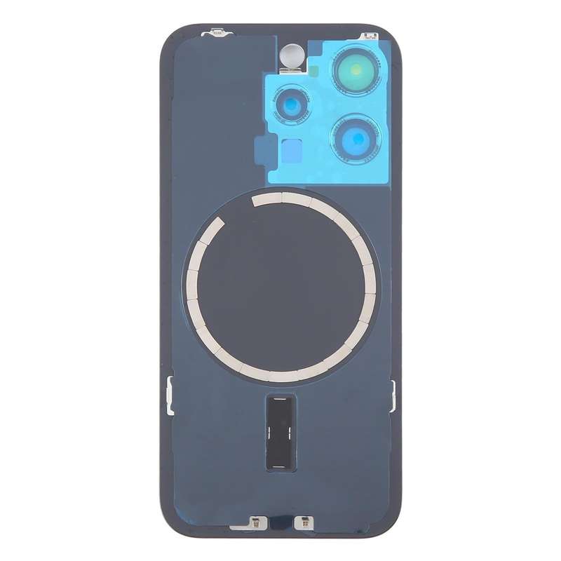 For iPhone 15 Pro Battery Back Cover with Camera Lens Cover + MagSafe Magnet(Blue)