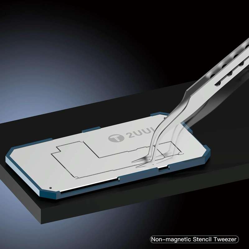 2UUL Non-magnetic Stainless Stencil Tweezers with Holes, Model:TW22