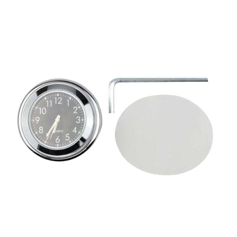 Aluminum Alloy Plating Motorcycle Handlebar Clock(Black Shell Black Background)