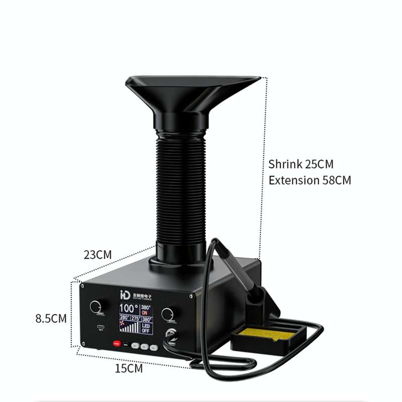 TBK D-201 2 in 1 Intelligent Constant Temperature Soldering Iron With Solder Smoking Absorber Too...