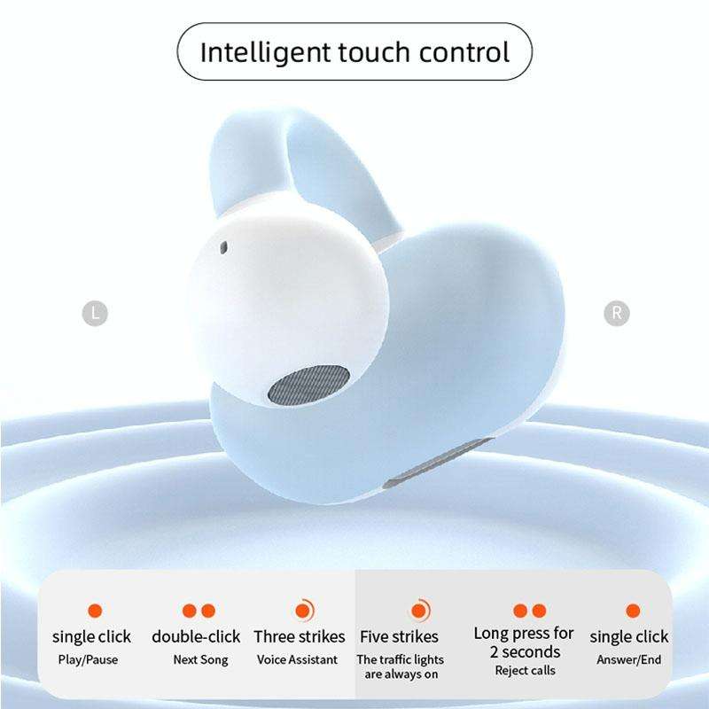 M-S8 Wireless Stereo Single Ear Clip-on Bluetooth Earphone(Blue)