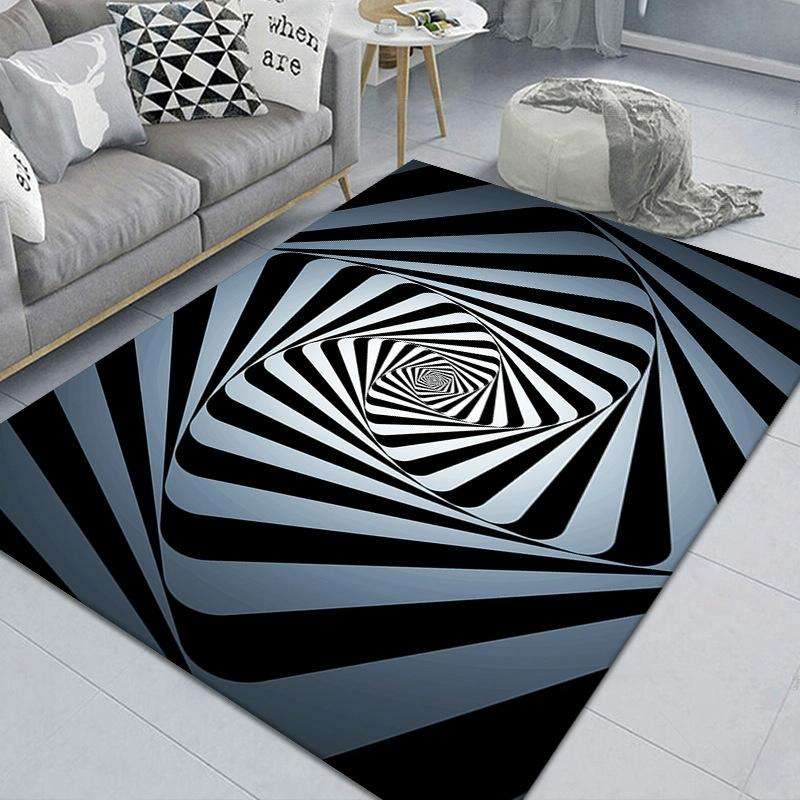 3D Stereo Rectangular Visual Geometric Living Room Carpet, Size: 120x160cm(09)