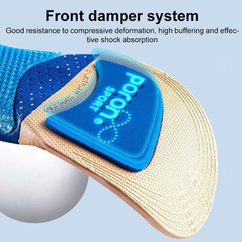Men Shock Absorbing Sweat Absorbing Breathable Sports Insoles, Size:45-46
