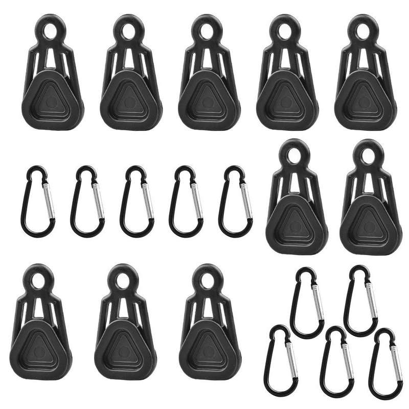 10 PCS Awning Banner Tarpaulin Plastic Clip Field Camping Mountaineering Tent Clip, Color: Black ...