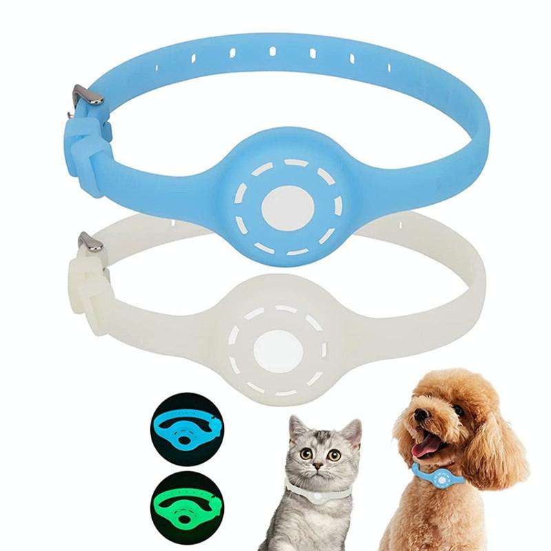 Pet Luminous Collar Locator Cover for Airtag, Specification: L(Luminous Pink)