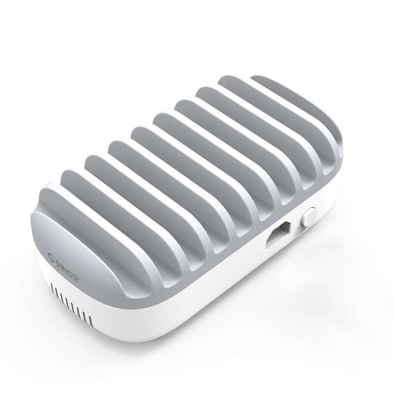 ORICO DUK-10P 120W 10 USB Ports Smart Charging Station with Phone & Tablet Stand, EU Plug(White)