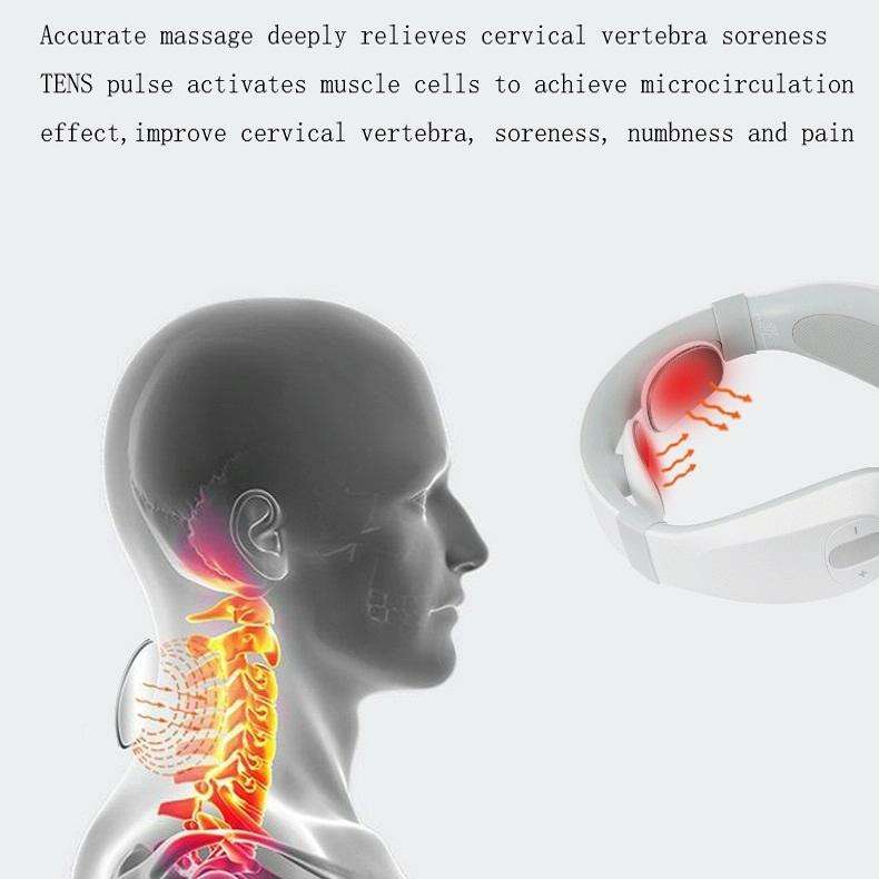 Smart Charging Neck Pulse Cervical Massager, Specification: English(White)