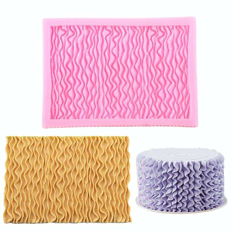 CC562 Food Grade Fondant Silicone Mold Pleated Skirt Cake Decorating Tool