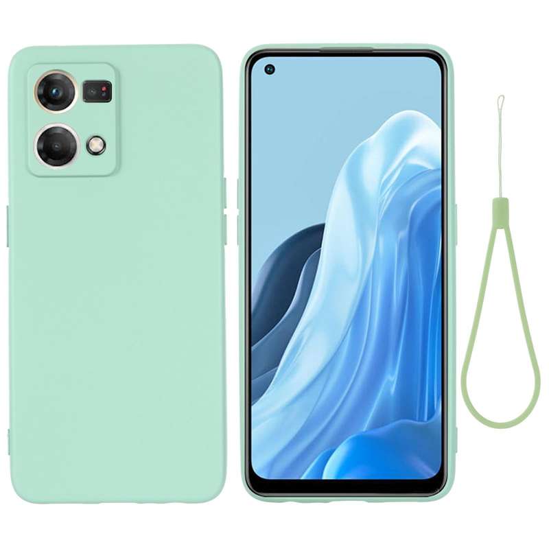 For OPPO Reno 7 4G Global/F21 Pro 4G Pure Color Liquid Silicone Shockproof Full Coverage Phone Ca...